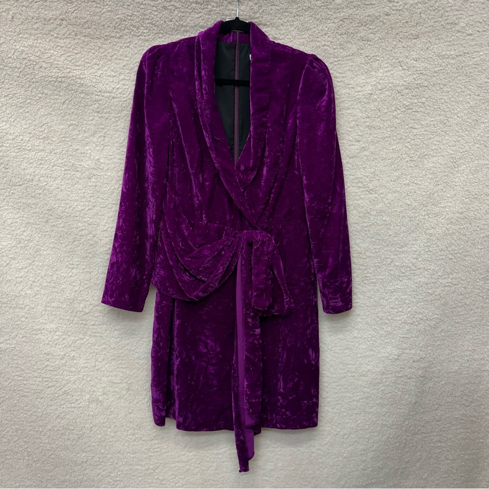 Size 6 - SHOSHANNA - Caroline Velvet Purple Dress Rent the Runway RTR $440 msrp - Picture 7 of 13